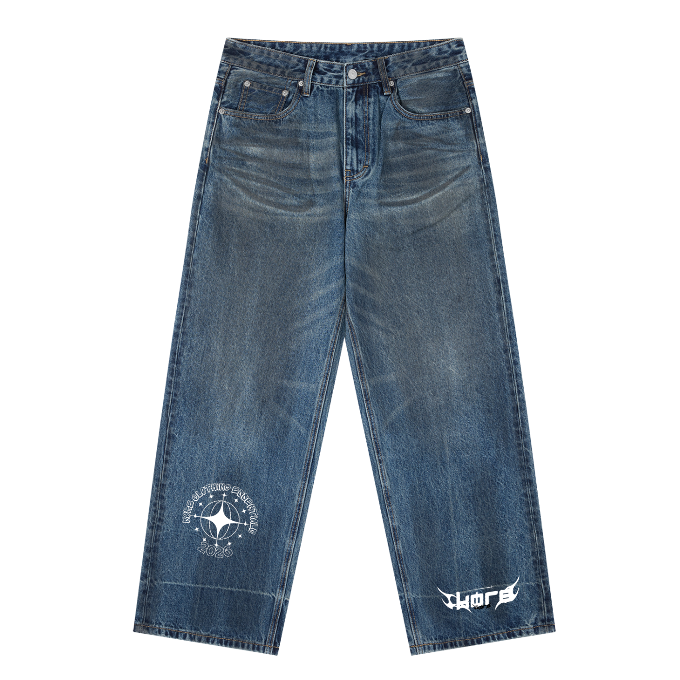 KØRE Vintage Wash Baggy Denim Jeans